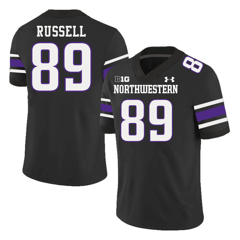 Northwestern Wildcats #89 Cam Russell College Football Jerseys Stitched-Black